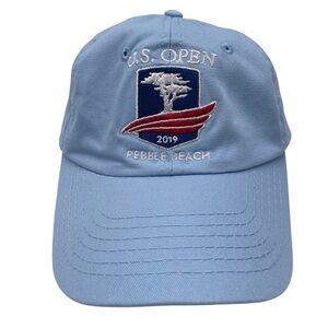 US Open Hat Cap Strap Back Blue 2019 Pebble Beach Golf One Size Adult Adjustable